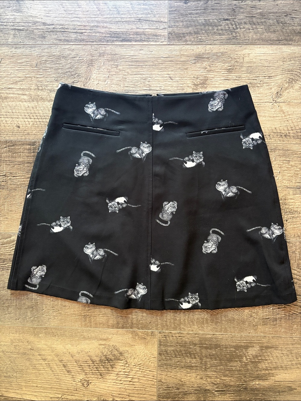 Black Alice Through the Looking Glass Cheshire Cat Print Skirt